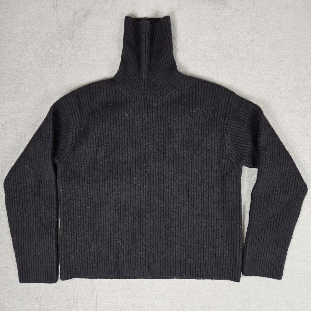 Polo Ralph Lauren Sweater Womens Large Black 100% Wool Ribbed Turtleneck Vintage